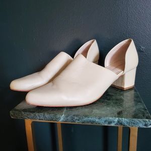 Genuine Leather D'Orsay Chunky Heel Mules! 😋